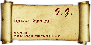 Ignácz György névjegykártya
